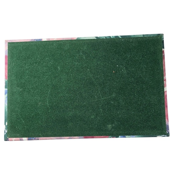 Floral Fabric Jewelry Box with Tray Organizer - Vintage Style Storage Case - Picture 5 of 13